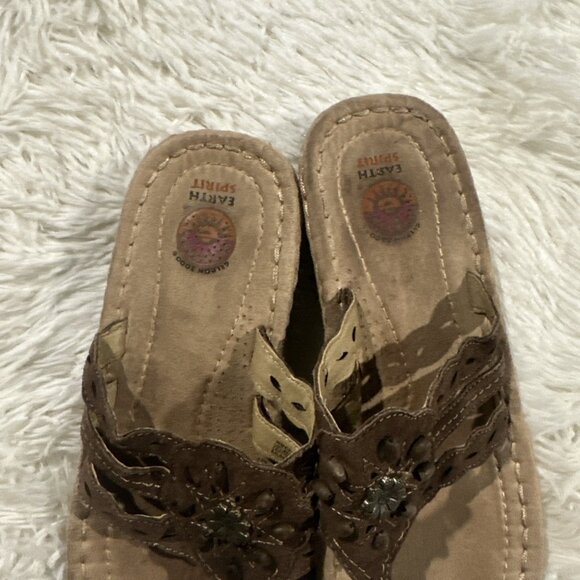 Earth Spirit womens boho strappy sandals size 9 leather upper - Picture 4 of 10